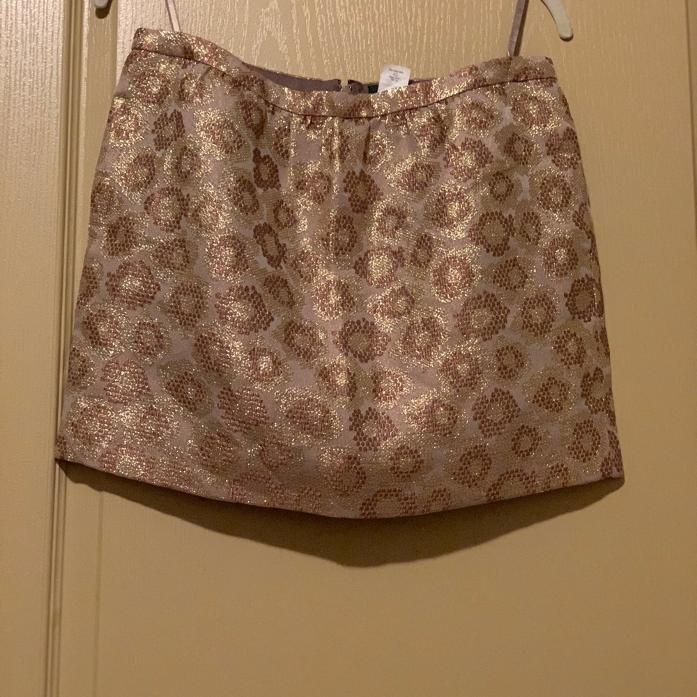 J crew metallic gold mini skirt w/ pockets size 4 - Picture 7 of 9